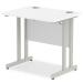 Trexus Desk Rectangle Cantilever Silver Leg 800x600mm White Ref MI002894