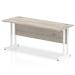 Trexus Rectangular Slim Desk White Cantilever Leg 1600x600mm Grey Oak Ref I003076