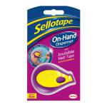 Sellotape On-Hand Dispenser with Invisible Tape 18mm x 15m 166885
