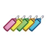 5 Star Facilities Sliding Key Fob Coloured Label Area 38x22mm 20mm Ring Assorted [Pack 100] 166984
