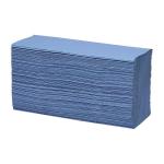 Maxima Hand Towels Z-Fold Blue 1-Ply 100% recycled 200 Sheets Per Sleeve Ref 1104063 [15 Sleeves] 167617