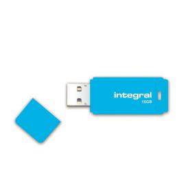 Integral Neon USB Drive 2.0 Capacity 16GB Blue Ref INFD16GBNEONB 167631