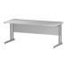 Trexus Rectangular Desk Silver Cantilever Leg 1800x800mm White Ref I000308