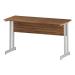 Trexus Rectangular Slim Desk White Cantilever Leg 1400x600mm Walnut Ref I001916