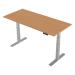 Trexus Sit-Stand Desk Height-adjustable Silver Leg Frame 1800/800mm Beech Ref HA01004
