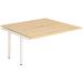 Trexus Bench Desk Double Extension Back to Back Configuration White Leg 1600x1600mm Maple Ref BE186