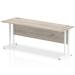 Trexus Rectangular Slim Desk White Cantilever Leg 1800x600mm Grey Oak Ref I003080