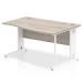 Trexus Wave Desk Right Hand White Cable Managed Leg 1400mm Grey Oak Ref I003133