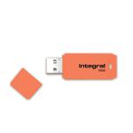 Integral Neon USB Drive 2.0 Capacity 16GB Orange Ref INFD16GBNEONOR 168709
