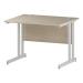 Trexus Rectangular Desk White Cantilever Leg 1000x800mm Maple Ref I002416