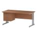 Trexus Rectangular Desk Silver Cantilever Leg 1600x800mm Fixed Pedestal 3 Drawers Beech Ref I001698