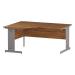 Trexus Radial Desk Left Hand Silver Cable Managed Leg 1600/1200mm Walnut Ref I002142