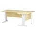 Trexus Radial Desk Right Hand White Cable Managed Leg 1800/1200mm Maple Ref I002625