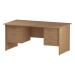 Trexus Rectangular Desk Panel End Leg 1600x800mm Double Fixed Pedestal 2&3 Drawers Oak Ref I002720