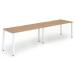 Trexus Bench Desk 2 Person Side to Side Configuration White Leg 2800x800mm Beech Ref BE357