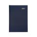 5 Star Office 2021 Diary Week to View Casebound and Sewn Vinyl Coated Board A5 210x148mm Blue