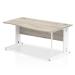 Trexus Wave Desk Right Hand White Cable Managed Leg 1600mm Grey Oak Ref I003129