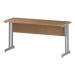 Trexus Rectangular Slim Desk Silver Cantilever Leg 1600x600mm Oak Ref I002650