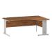 Trexus Radial Desk Right Hand White Cable Managed Leg 1800/1200mm Walnut Ref I002149