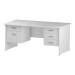 Trexus Rectangular Desk Panel End Leg 1600x800mm Double Fixed Pedestal 2&3 Drawers White Ref I002268