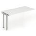 Trexus Bench Desk Single Extension Silver Leg 1400x800mm White Ref BE335
