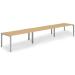 Trexus Bench Desk 3 Person Side to Side Configuration Silver Leg 4800x800mm Beech Ref BE412