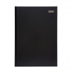 Cheap Stationery Supply of 5 Star Office 2020 Diary Day to Page Casebound and Sewn Vinyl Coated Board A4 297x210mm Black Office Statationery