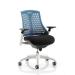 Trexus Flex Task Operator Chair With Arms Black Fabric Seat Blue Back White Frame Ref KC0060