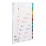 Concord Index 1-10 Mylar-reinforced Multicolour-Tabs Punched 4 Holes 150gsm A4 White Ref CS4 181303