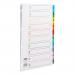 Concord Index 1-10 Mylar-reinforced Multicolour-Tabs Punched 4 Holes 150gsm A4 White Ref CS4