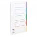 Concord Dividers 5-Part Polypropylene Reinforced Coloured-Tabs 120 Micron A4 White Ref 06801