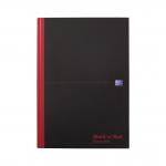 Black n Red Notebook Casebound 90gsm Ruled Recycled 192pp A4 Ref 100080530 [Pack 5] 186447