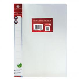 Concord Display Book Polypropylene 20 Pockets A4 Clear Ref 7137-PFL Pack of 12 202718