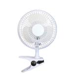 5 Star Facilities Clip-On Fan 6 Inch with Tilt for Desk or Shelf 2-Speed 1.25-1.3m Cable Dia.152mm White 204001
