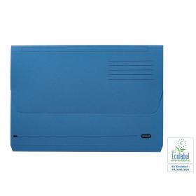 Elba Document Wallet Half Flap 285gsm Capacity 32mm A4 Blue Ref 100090129 Pack of 50 205287