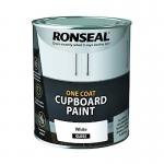 Ronseal One Coat Cupboard & Interior Wood Gloss Paint White 210005