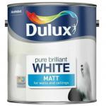 Dulux Matt Emulsion Paint For Walls And Ceilings - Pure Brilliant White 2. 5 Litres 210773