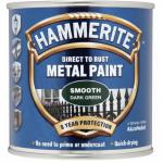 Hammerite Paint Direct To Rust Exterior Smooth Gloss Dark Green 1 x 250ml Tin 214957