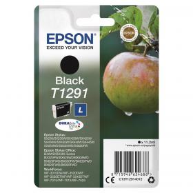 Epson T1291 Inkjet Cartridge Apple L Page Life 380pp 11.2ml Black Ref C13T12914012 216372