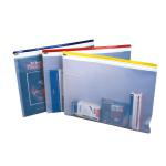 Zip Pouch Heavy-duty PVC Clear with Coloured Seal A4 Assorted [Pack 10] 217411
