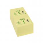 Post-it Recycled Notes Pad of 100 76x76mm Yellow Ref 654-1Y [Pack 12] 217837