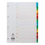 Concord Index 1-12 Mylar-reinforced Multicolour-Tabs Punched 4 Holes 150gsm A4 White Ref CS13 218158