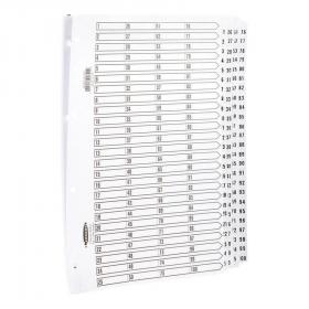 Concord Classic Index 1-100 Mylar-reinforced Punched 4 Holes 150gsm A4 White Ref 05701/CS57 218239