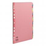 Concord Index A-Z 20-Part Multipunched Reinforced Holes 160gsm A4 Assorted Ref 7729972 218298