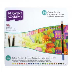 Derwent Academy Colouring Pencils High-quality Pigments Tin Assorted