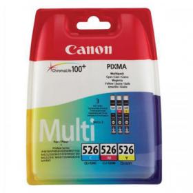 Canon CLI-526 Inkjet Cart PageLife 207pp Cyan/204pp Magenta/202pp Yellow Ref 4541B009 Pack of 3 223925