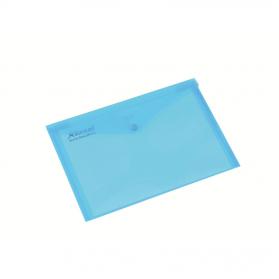Rexel Popper Wallet Folder Polypropylene A4 Translucent Blue Ref 16129Bu Pack of 5 225093