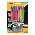 BIC Permanent Markers Colour Collection Non-toxic Fine Tip 1.8mm 0.8mm Line Assorted Ref 943163 [Pack 12] 228746
