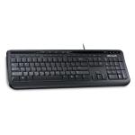 Microsoft 600 Wired Keyboard USB Media Centre Quiet-Touch Keys Spill Resistant Design Black Ref ANB-00006 229996
