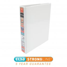 Elba Panorama Presentation Ring Binder PP 2 D-Ring 25mm Capacity A5 White Ref 400008434 Pack of 6 233366